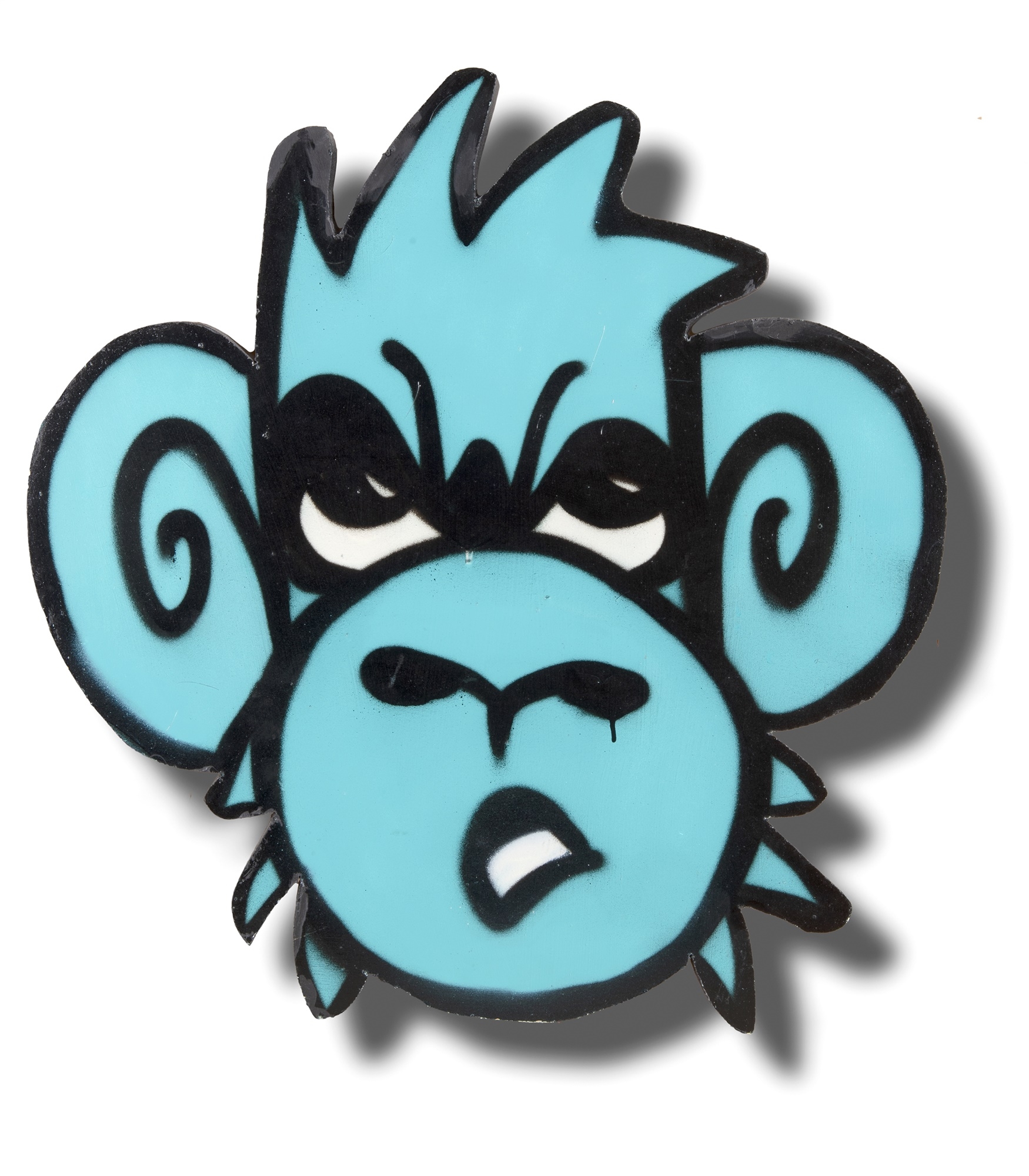 Artwork by Mighty Mo, Mighty Mo, Made of spray paint on formed wood panel