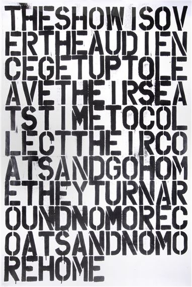 Untitled (The Show Is Over) by Felix González-Torres, Christopher Wool, 1993