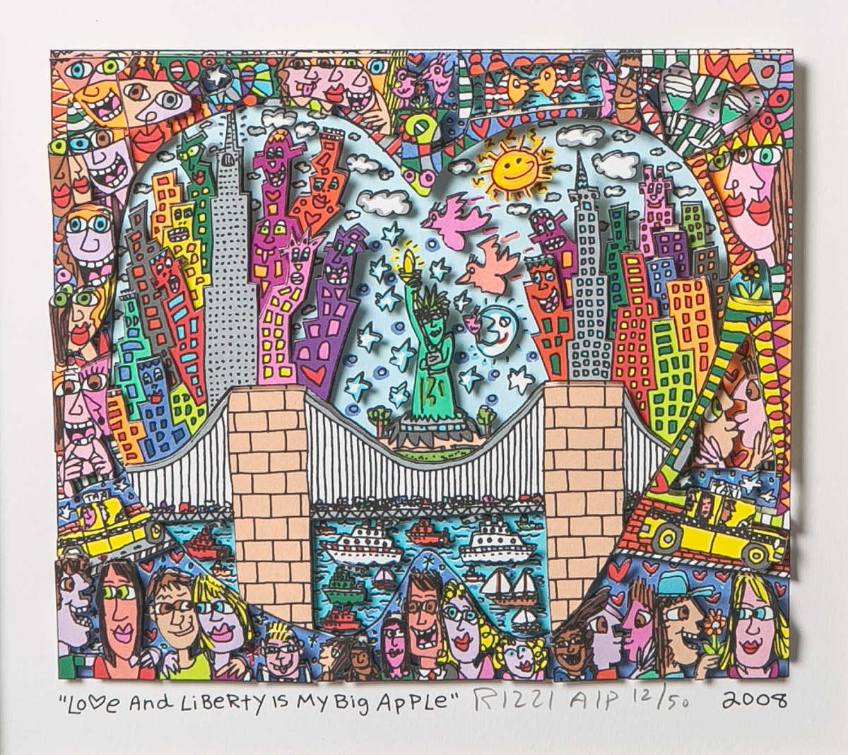 James Rizzi | Love And Liberty Is My Big Apple (2008) | MutualArt