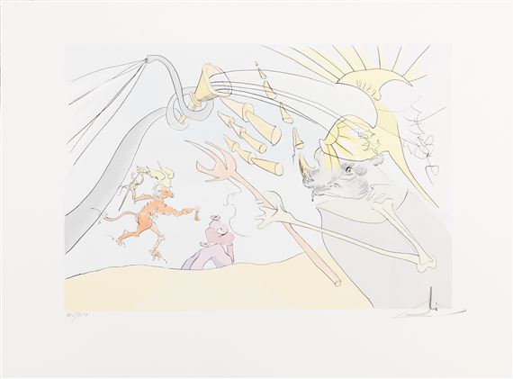 “The Elephant and Jupiter’s Monkey” by Salvador Dalí, 1974