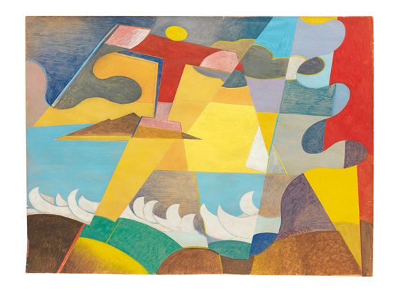 Paesaggio simultaneo + aereo Caproni by Giulio d’Anna, Executed circa 1934 - 1935
