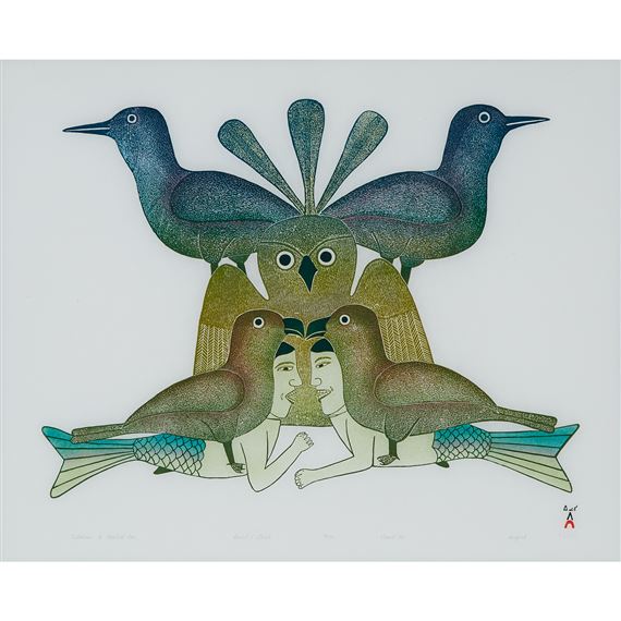 CUSTODIANS OF ANCESTRAL LORE by Kenojuak Ashevak, 1992