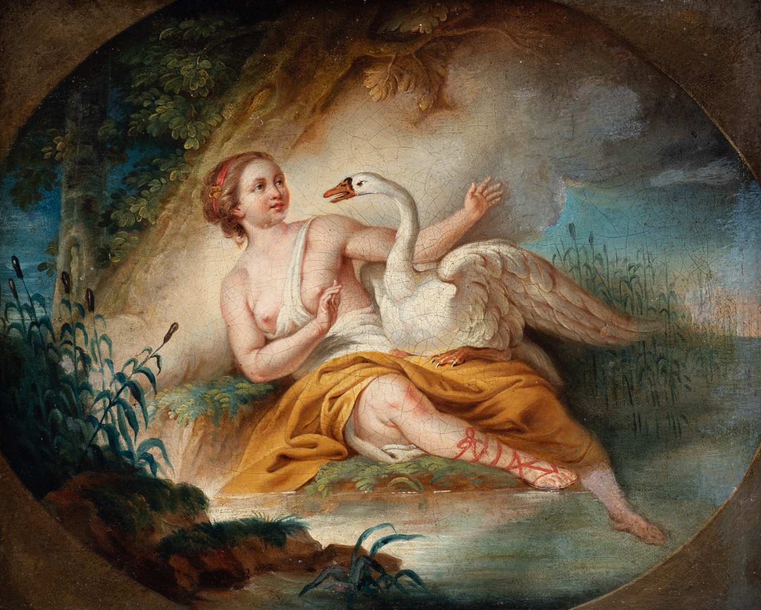 Leda and the Swan by French School, 18th Century, 1772
