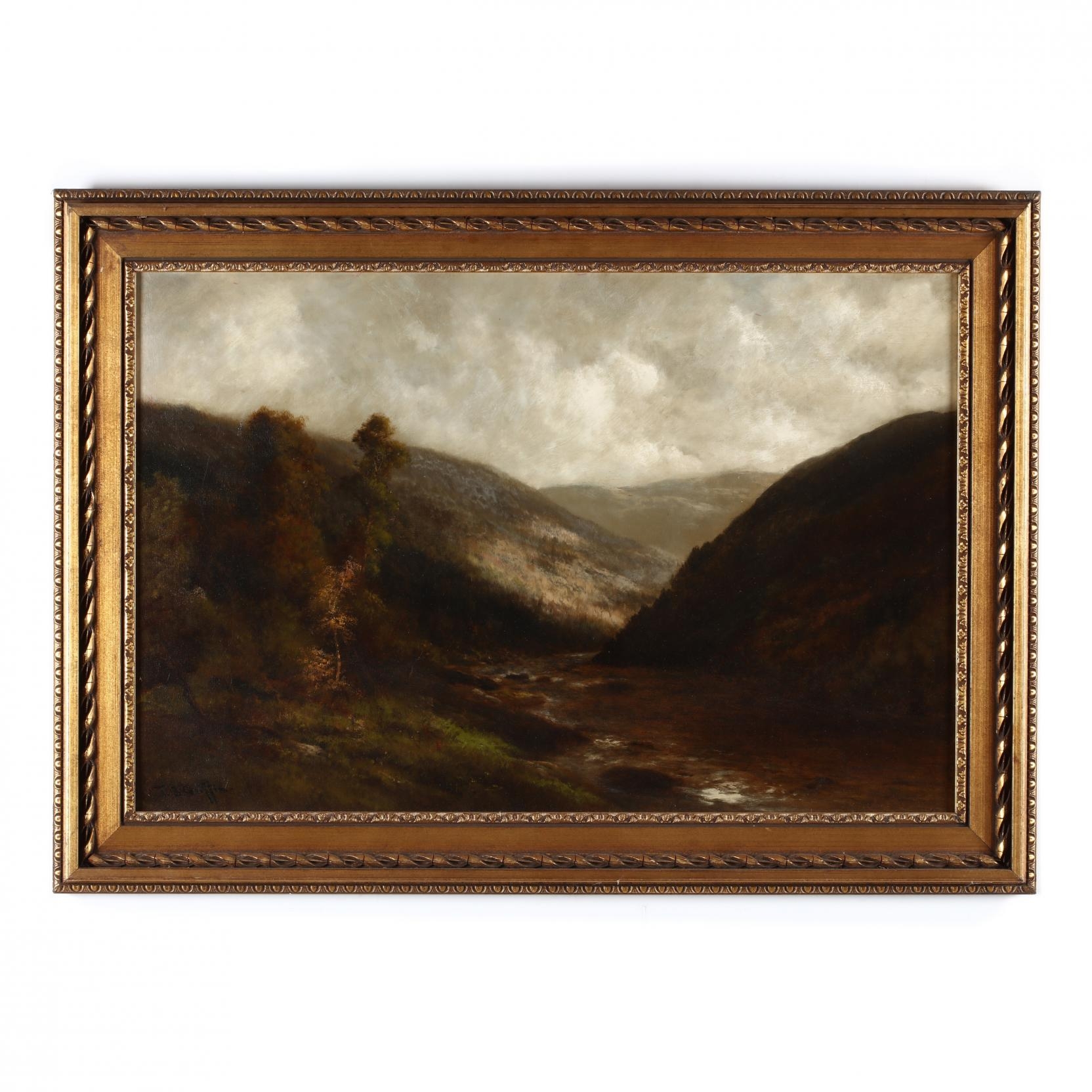 Artwork by Thomas Bailey Griffin, Landscape with River Gorge, Made of oil on canvas