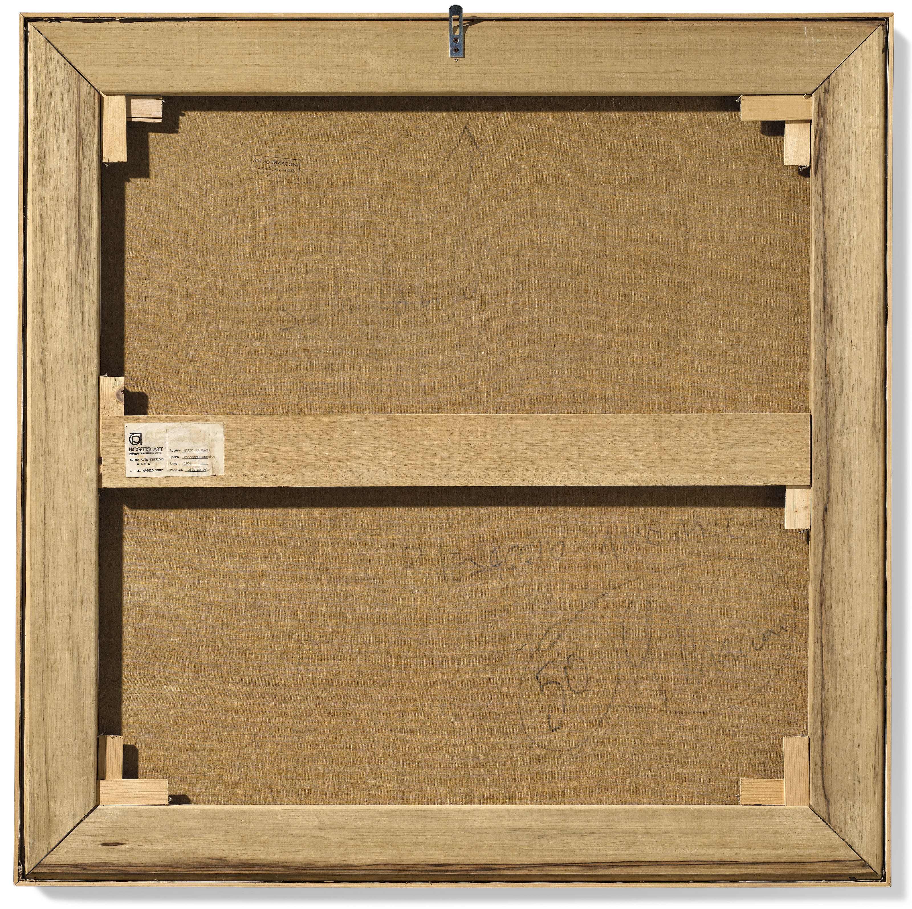 Artwork by Mario Schifano, Paesaggio anemico (Anemic Landscape), Made of enamel and graphite on canvas