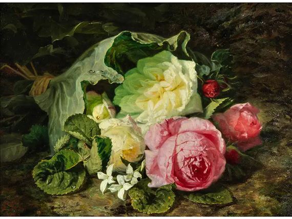 STILLLEBEN MIT ROSEN by Simon Saint-Jean