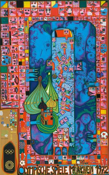 OLYMPISCHE SPIELE MÜNCHEN by Friedensreich Hundertwasser, 1972