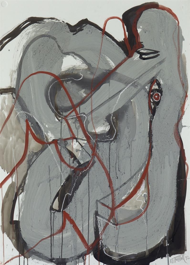 Artwork by Wolf Vostell, OHNE TITEL, Made of Mixed media on cardboard