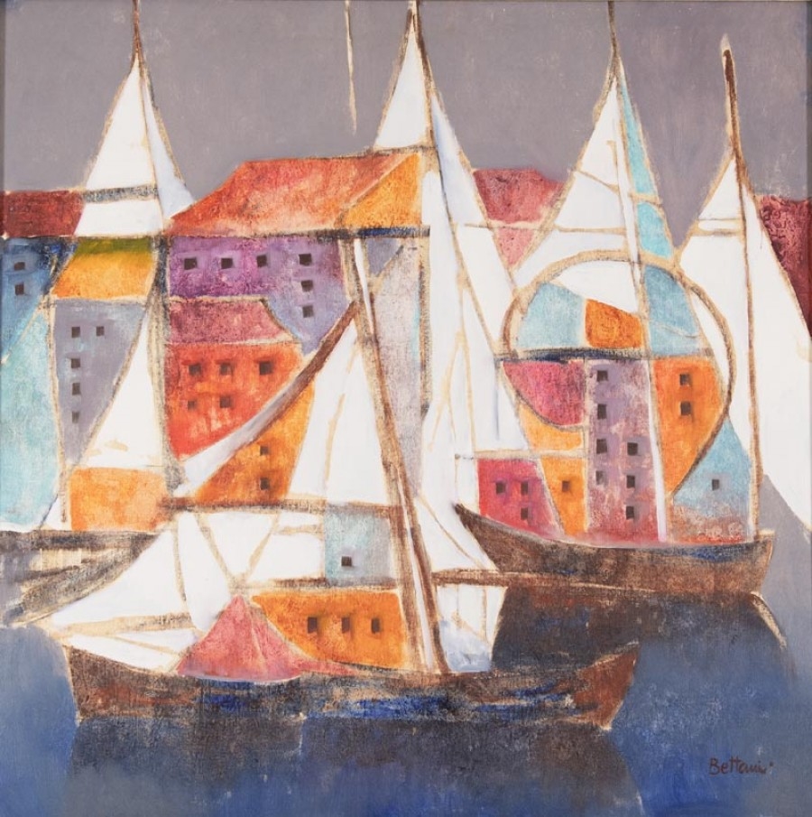 真作イタリア画家Lido Bettariniリドベッタリーニ油絵希少