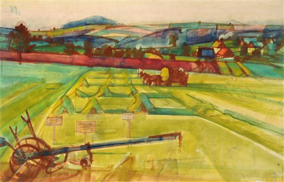 Versuchsfeld by Hermann Glöckner, 1950