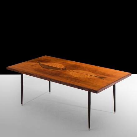 Tapio Wirkkala | Very rare hard wood intarsia table | MutualArt