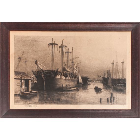 The Desdemona in New Bedford by Lemuel D. Eldred, 1906