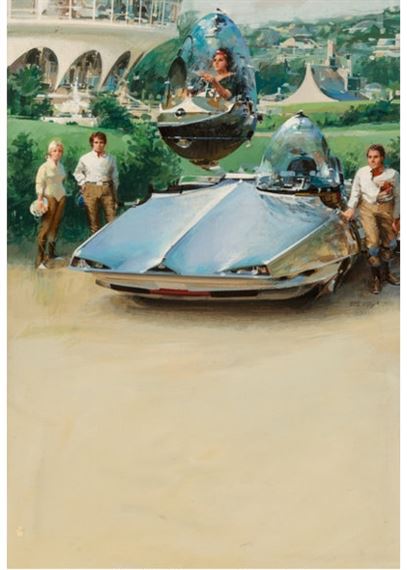 Car of Tomorrow, Science Fiction Book Club advertisement by John Conrad Berkey, 1973