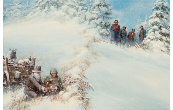 National Geographic Christmas Card by John Conrad Berkey, 1991