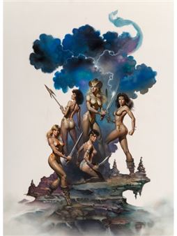 Barbarian Queen promotional movie illustration - Boris Vallejo