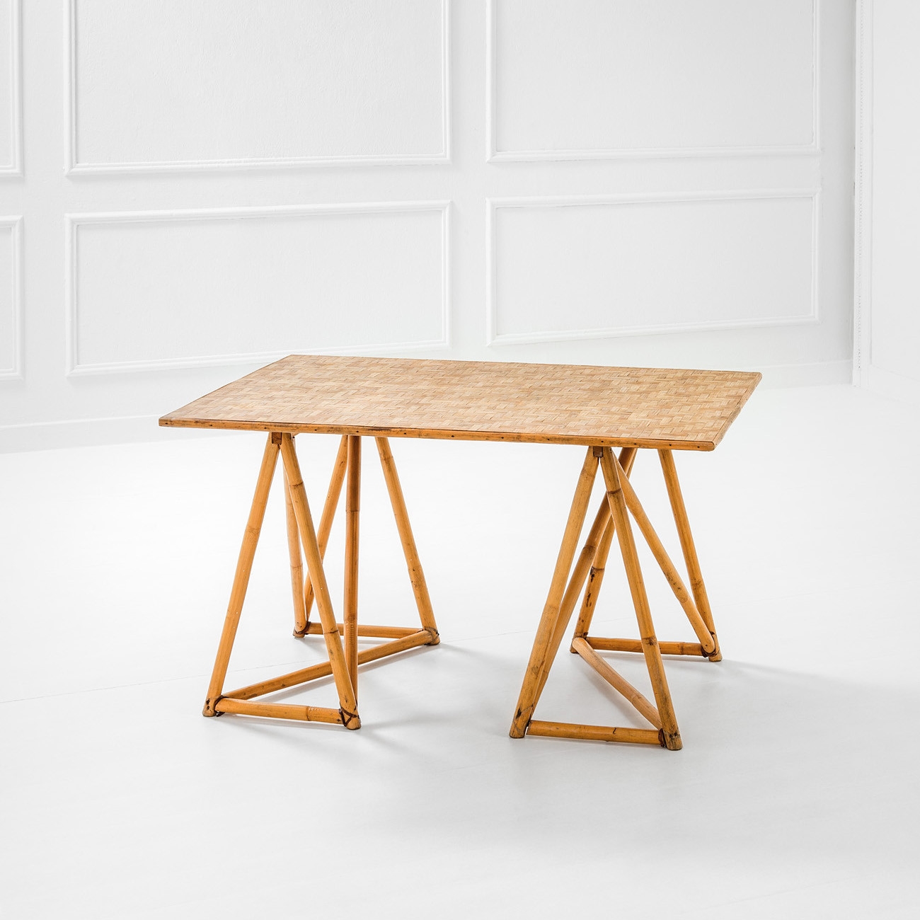 Artwork by Mario Bonacina, Tavolo, Made of pressed bamboo