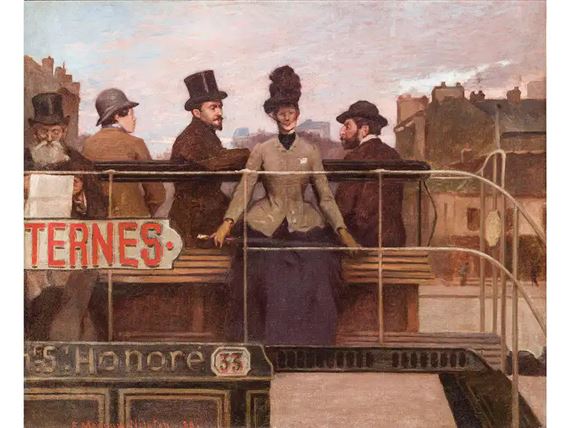 LE PROMENADE EN OMNIBUS by Étienne Moreau-Nélaton, 1888