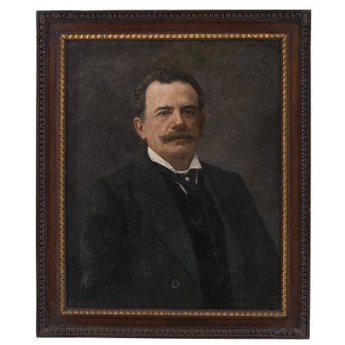 Artwork by Mariano Pajetta, 2 works:Ritratto di gentiluomo ; Ritratto di gentildonna, Made of oil on canvas