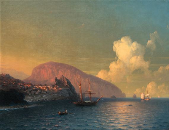 A view of the Ayu-Dag Mountain in the evening light by Ivan Aivazovsky, dated 1863