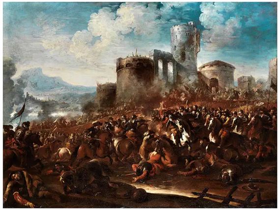 GROßES SCHLACHTENGEMÄLDE by Francesco Simonini