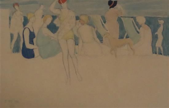 'Bathers on the beach' by Joseph Edward Southall, 1931