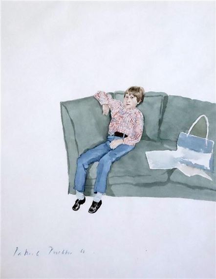 Teenager seated on a sofa by Patrick Procktor