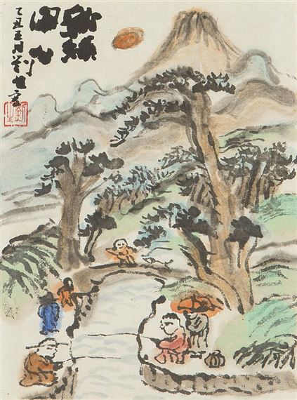 Quietness in fresh green by Kishida Ryusei, 1925