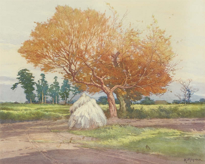 Artwork by Kokki Miyake, Autumn Landscape, Made of watercolor on paper