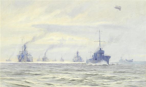 A convoy of Dazzle ships by Alma Claude Burlton Cull, 1920