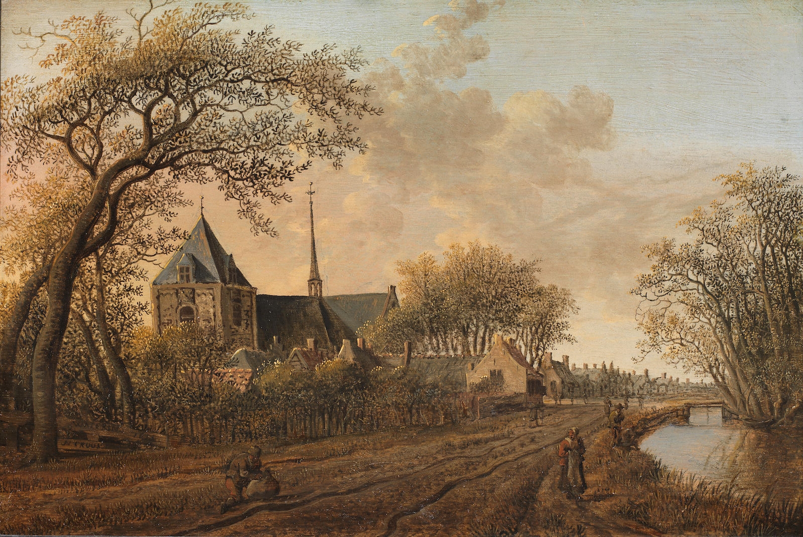 Artwork by Anthonie Jansz. van der Croos, A view of the village of Wateringen, Made of oil on panel