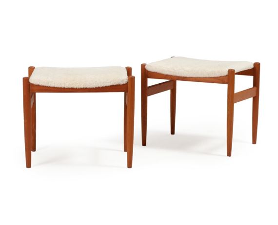 A pair of teak stools by Spøttrup Møbelfabrik
