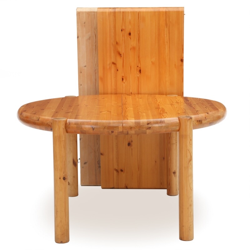 Rainer Daumiller | Circular dining table of solid pine with extension ...