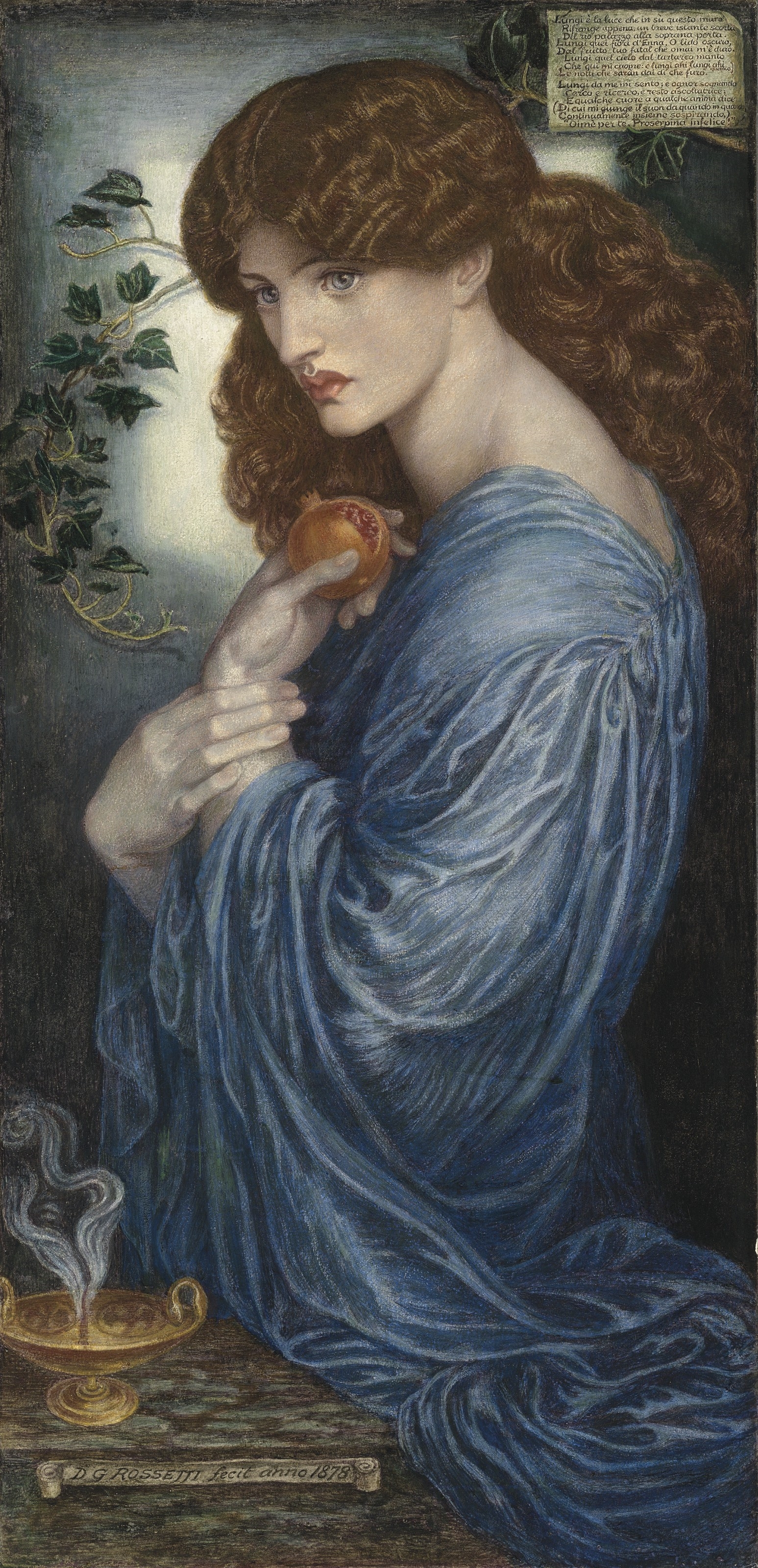 Artwork by Dante Gabriel Rossetti, Proserpine, Made of pencil, watercolor and bodycolor heightened with gum arabic on paper