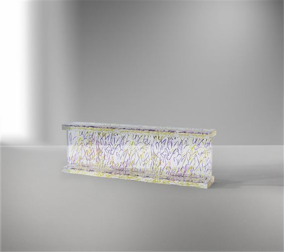 Vaso della collezione Fuzzy in perspex con inclusioni colorate by Andrea Branzi, 2011