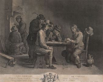 Jucătorii de cărți (după o pictură de David II Teniers) - Pierre François Basan