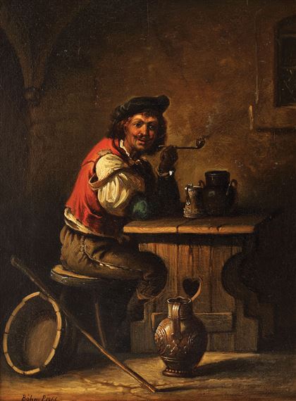 Hangiu cu pipă by Pal Böhm, 1866
