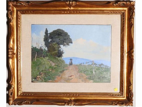 Tuscan Landscape with Country Women by Cafiero Filippelli