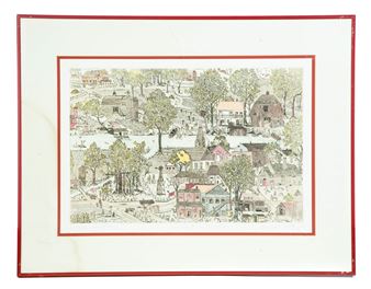 Triptych: The Farm on Elk River; Church Social on Elk River; The Elk River Township - Gerald R. Fecht