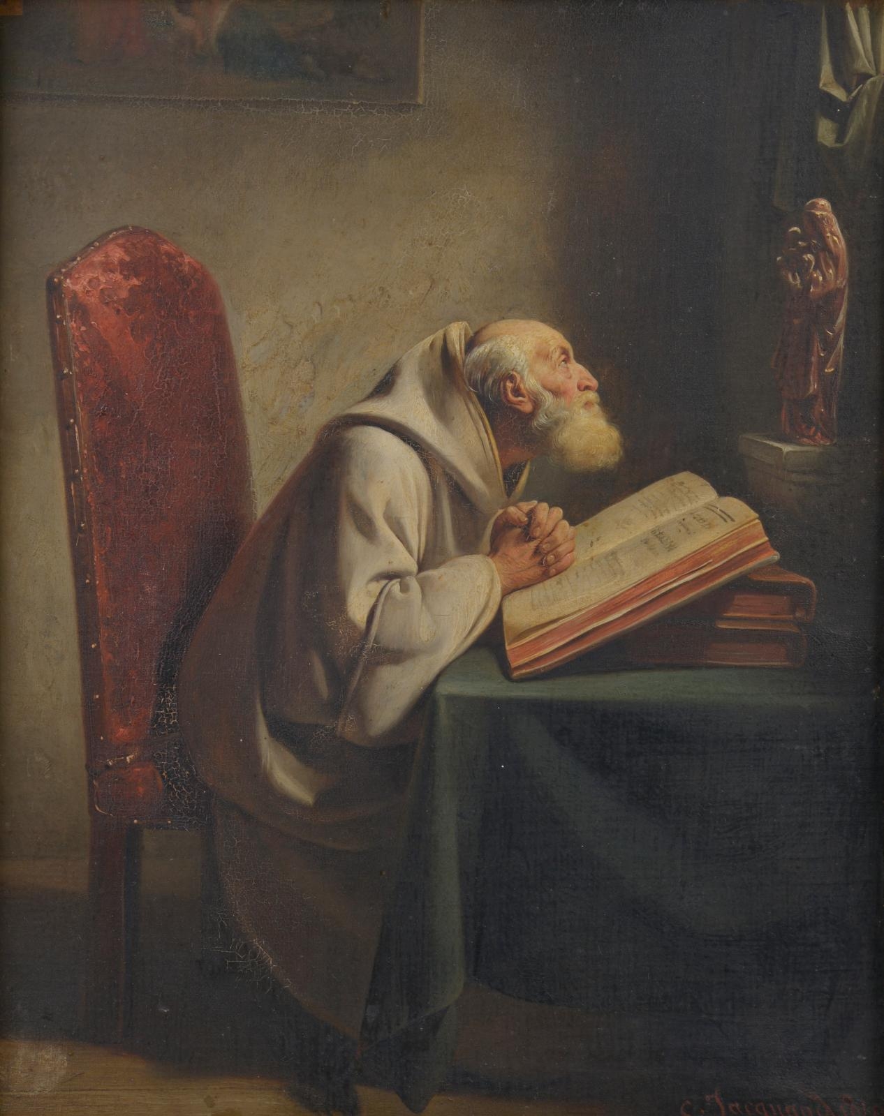 Claudius Jacquand Moine en prière devant la SainteVierge à l'Enfant