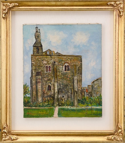 Artwork by Maurice Utrillo, Le chateau et la vierge noire a Montbazon (Indre et Loire), Made of oil on canvas