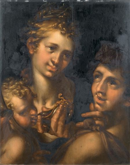 Bacchus and Ceres feeding Amor, by Bartholomeus Spranger