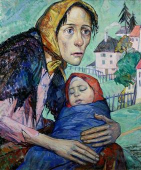 Arbeiterfrau mit Kind - Clément Moreau