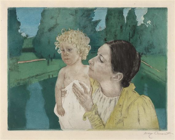 BY THE POND by Mary Cassatt, circa 1896