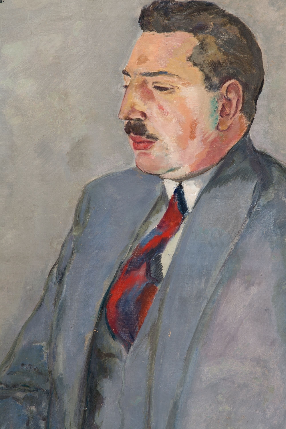 Artwork by Leopold Gottlieb, Portret Ericha Cohna, Made of oil/canvas