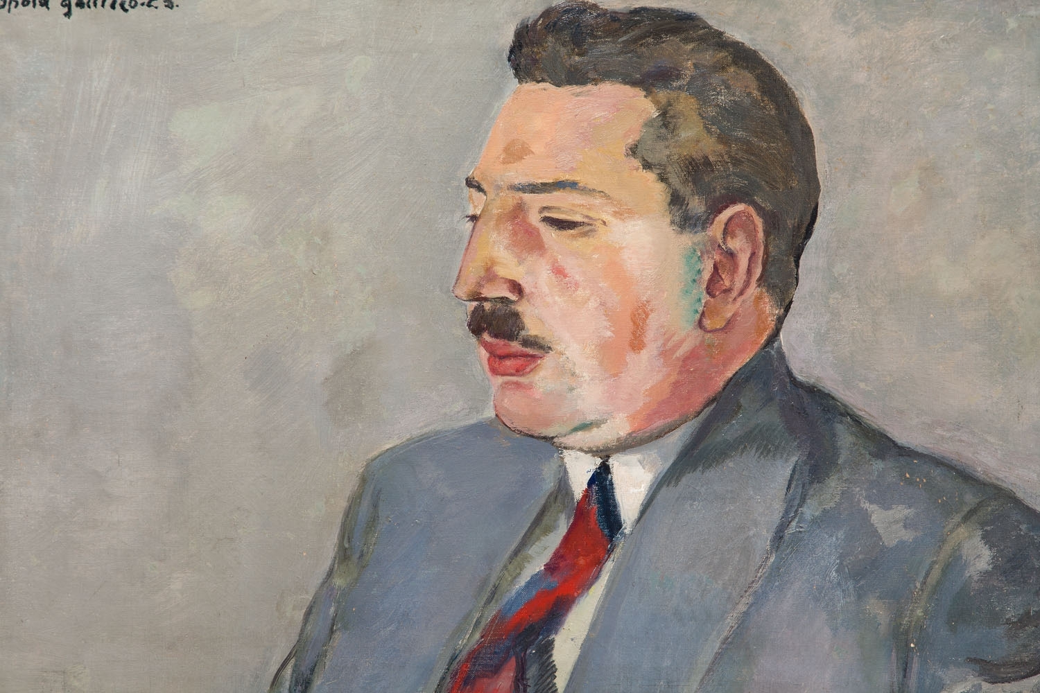 Artwork by Leopold Gottlieb, Portret Ericha Cohna, Made of oil/canvas