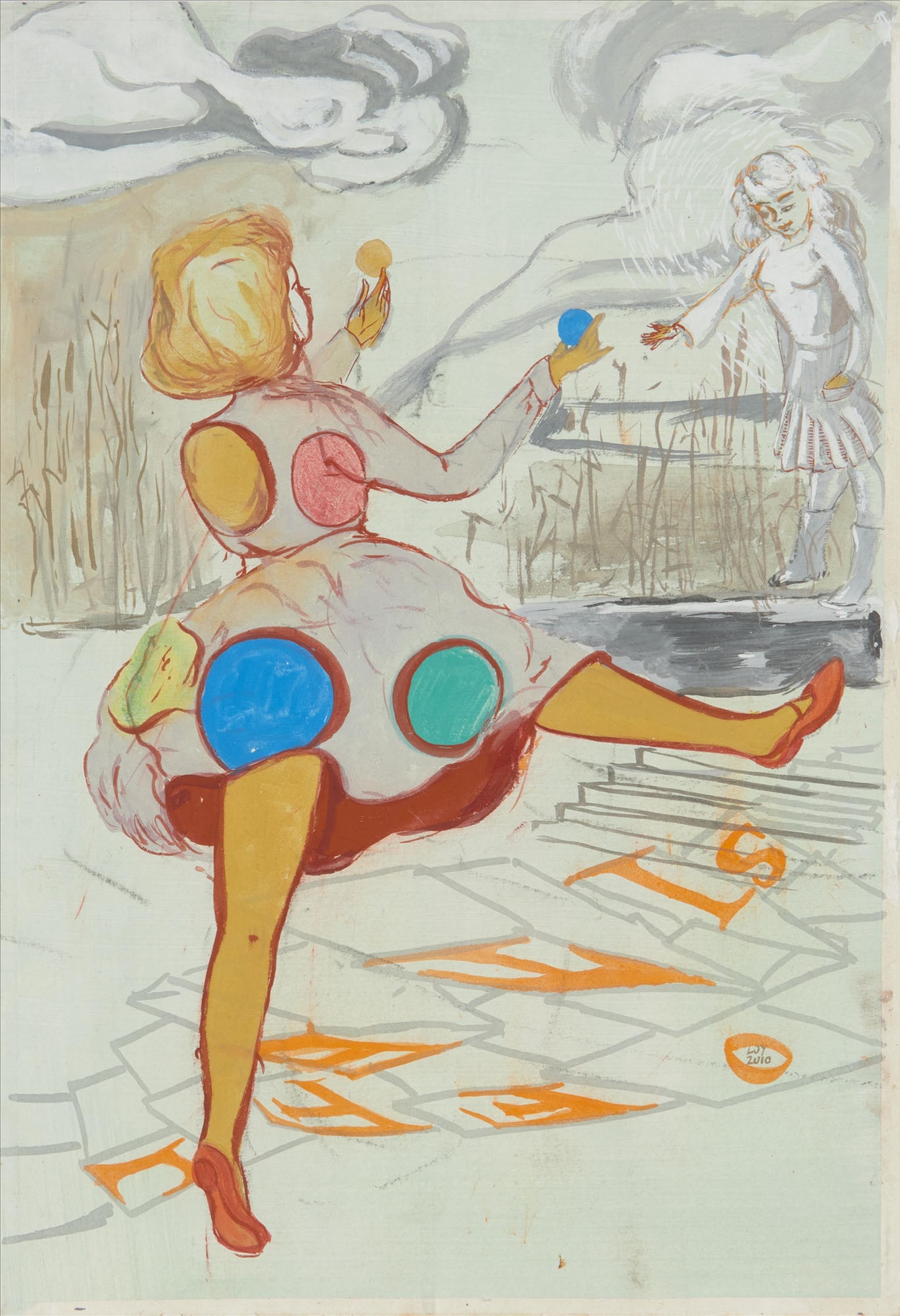 Artwork by Rosa Loy, Lage, Made of Casein on paper