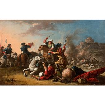 SCENE DE BATAILLE TURQUE - Ercole Graziani the Elder