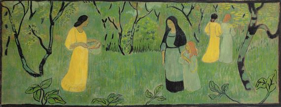 PROMENADE DU DIMANCHE (ROBES JAUNES) by Paul Sérusier, 1894