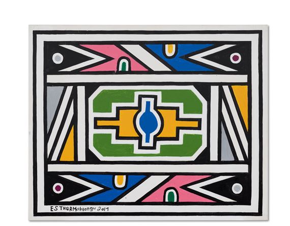 o} Untitled by Esther Mahlangu, dated 2017
