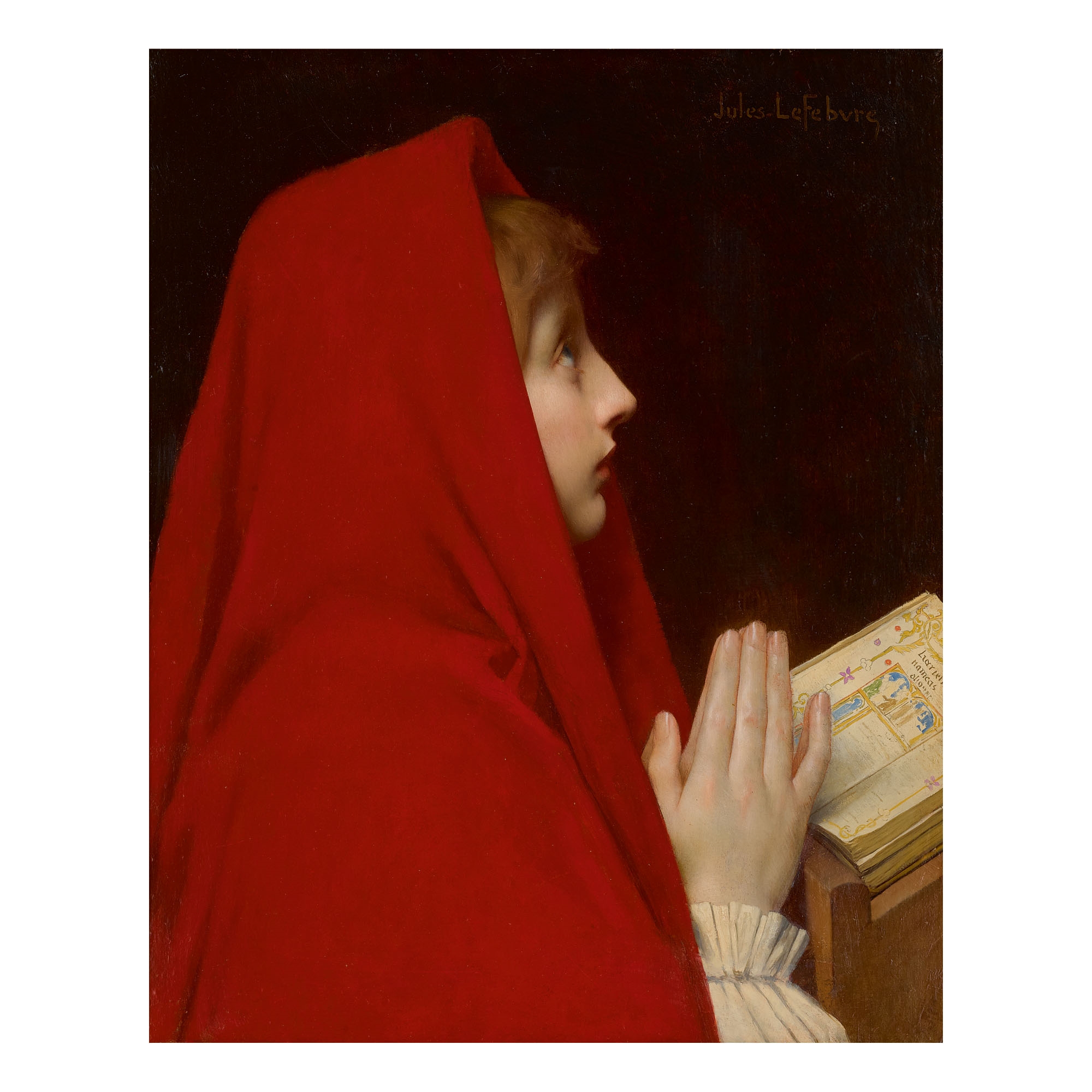 THE RED CLOAK by Jules-Joseph Lefebvre, 1836 - 1912